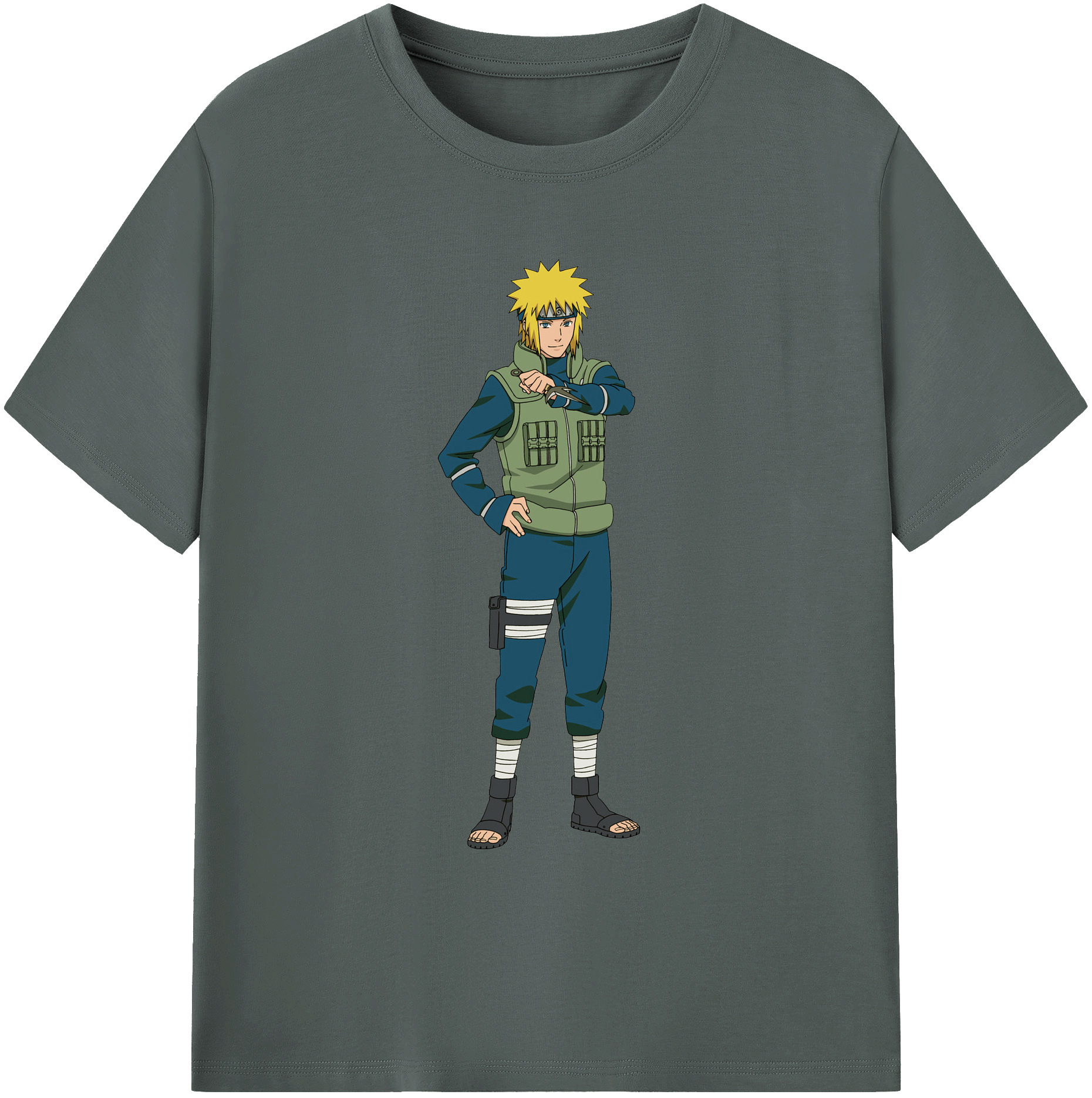 （画像用） NARUTO -ナルト- 波風 ミナト Namikaze Minato 綿100％ メンズ半袖Tシャツ｜肌触りやわらか＆通気性